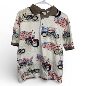 American Summer Vintage Style Motorcycle panhead H-D All-Over Print Polo - Small